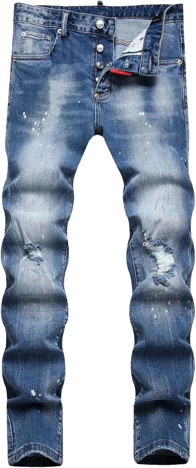 Джинсы с рваным эффектом, Stretch Slim, цвет F