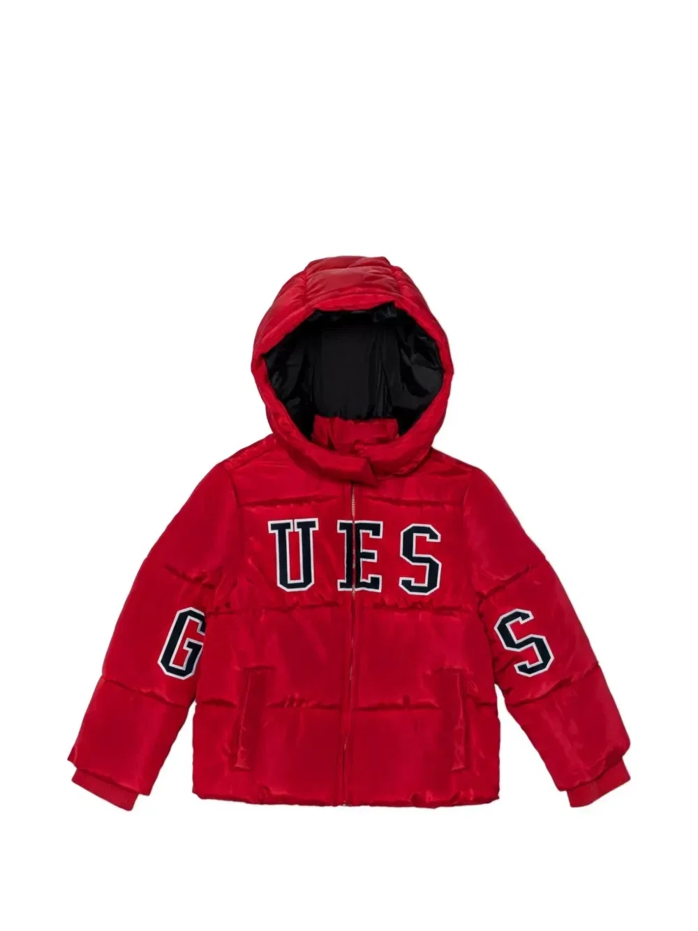 Куртка на пуху с капюшоном Guess kids, красный