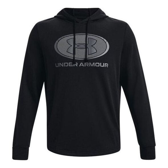 

Толстовка rival terry pullover hoodie 'black grey' Under Armour, черный