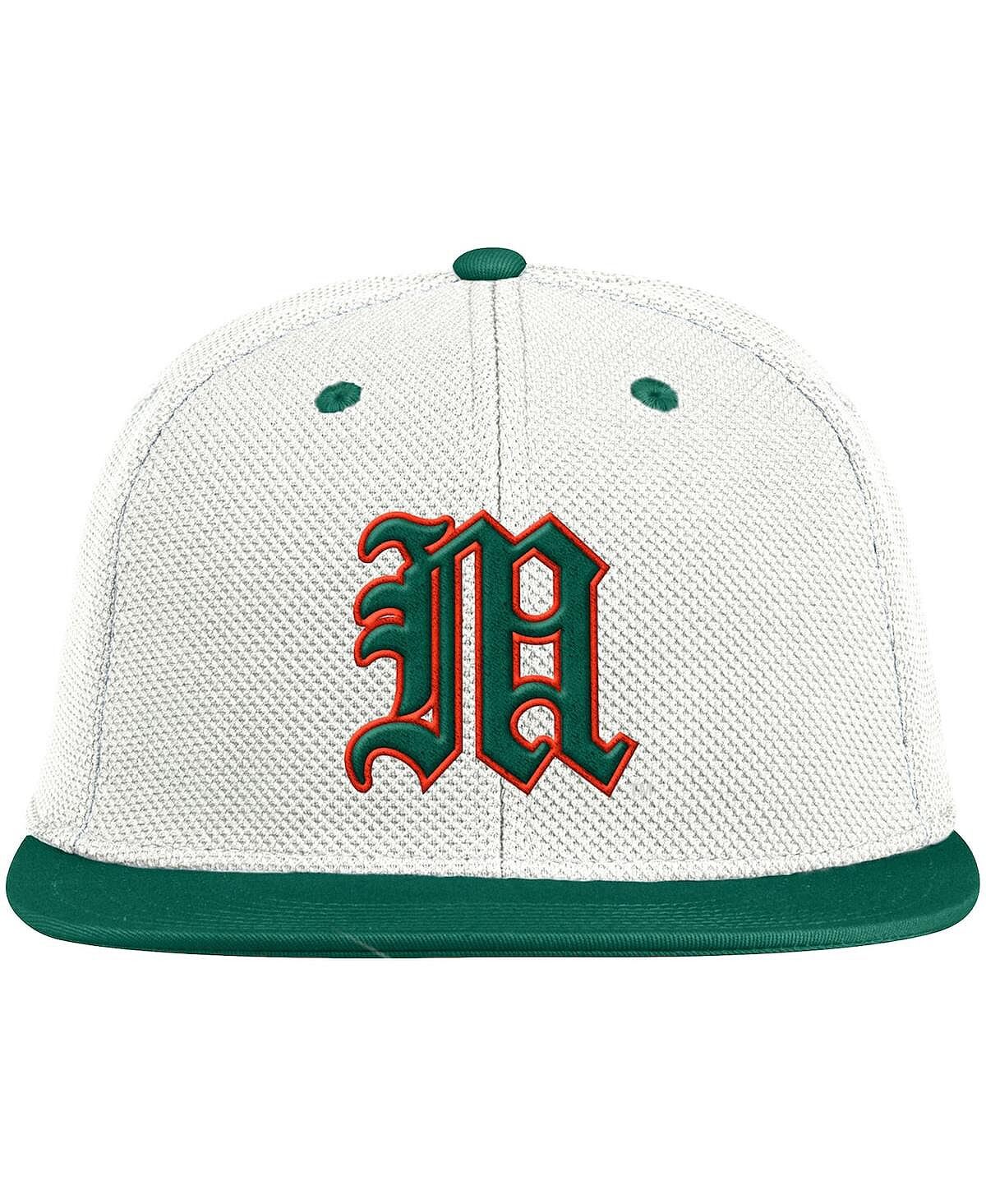 

Мужская кремовая, зеленая бейсбольная бейсболка Miami Hurricanes adidas