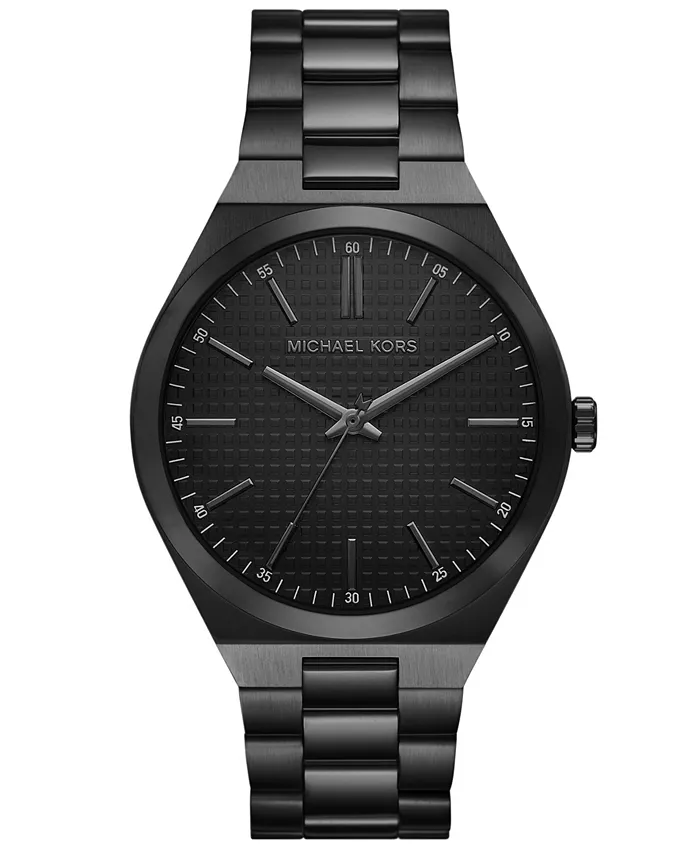 

Мужские часы Lennox Three-Hand Black IP из нержавеющей стали, 43 мм Michael Kors