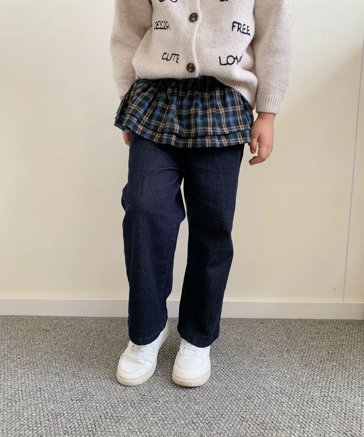 Детские многослойные джинсовые брюки Aimoha Kids, Navy — фото 2