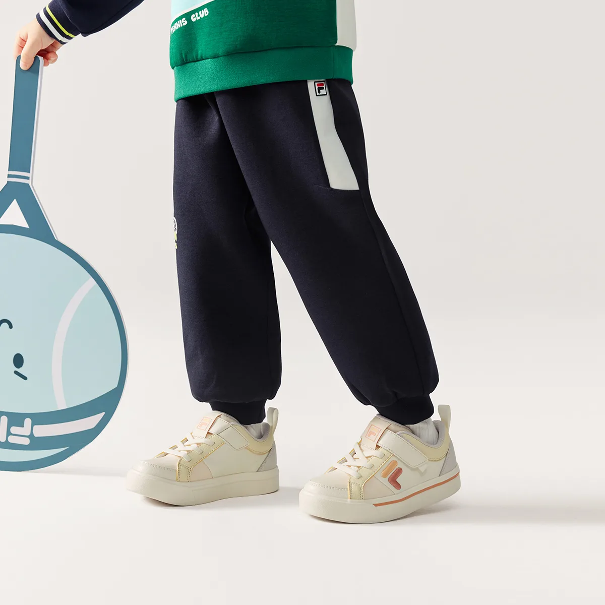 Детские вязаные спортивные штаны PERFORMANCE FPF для детей 3-7 лет FILA KIDS, RD Royal Blue — фото 4