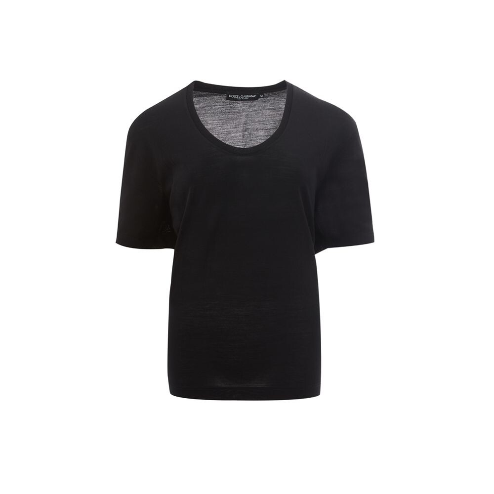 

Элегантный черный хлопковый топ для модных женщин Dolce & Gabbana
