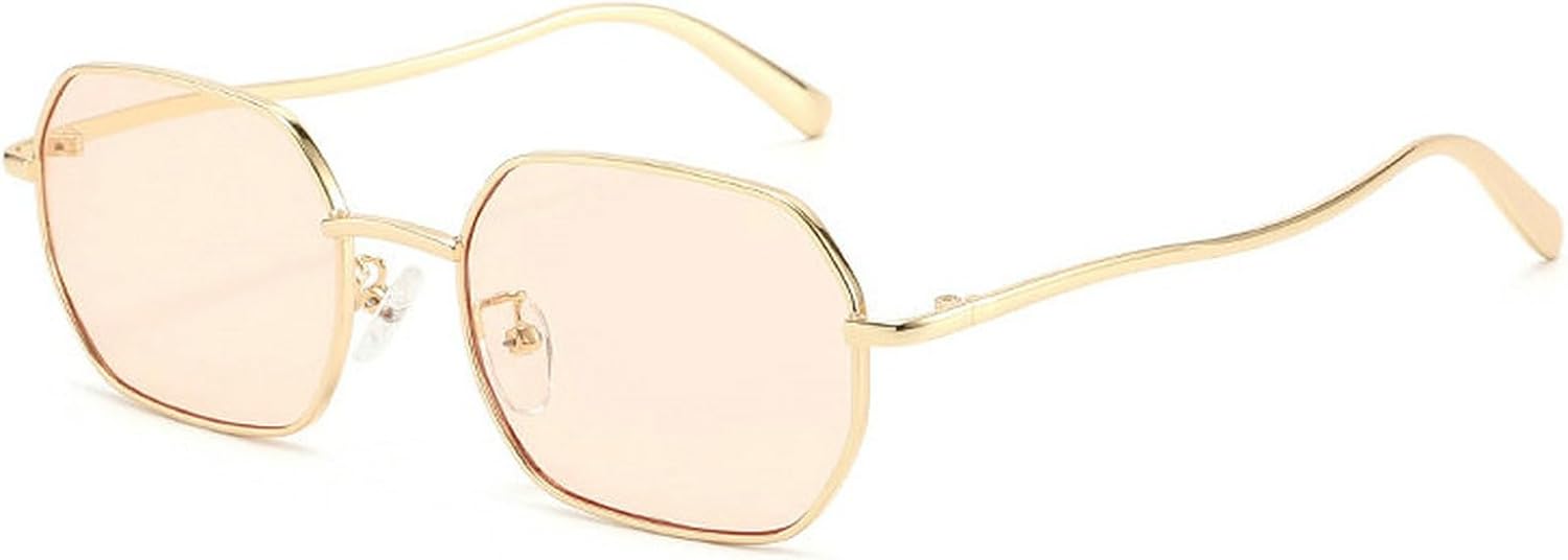 

Солнцезащитные очки COTIA в форме маленького металлического шестиугольника для мужчин и женщин, стильные квадратные солнцезащитные очки в стиле ретро с многоугольными линзами, модные очки, Champagne