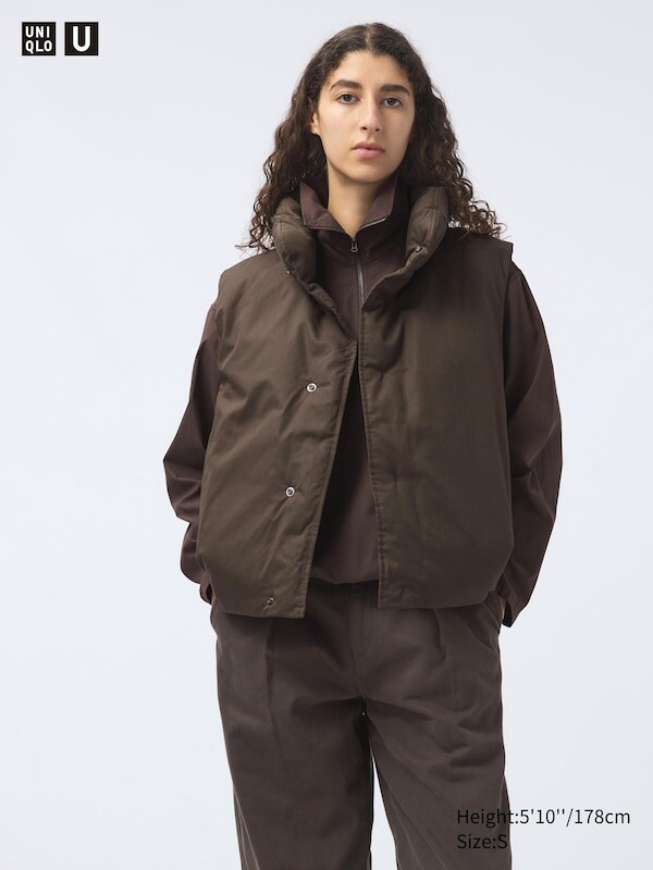 

Непростеганный жилет puffertech Uniqlo, коричневый