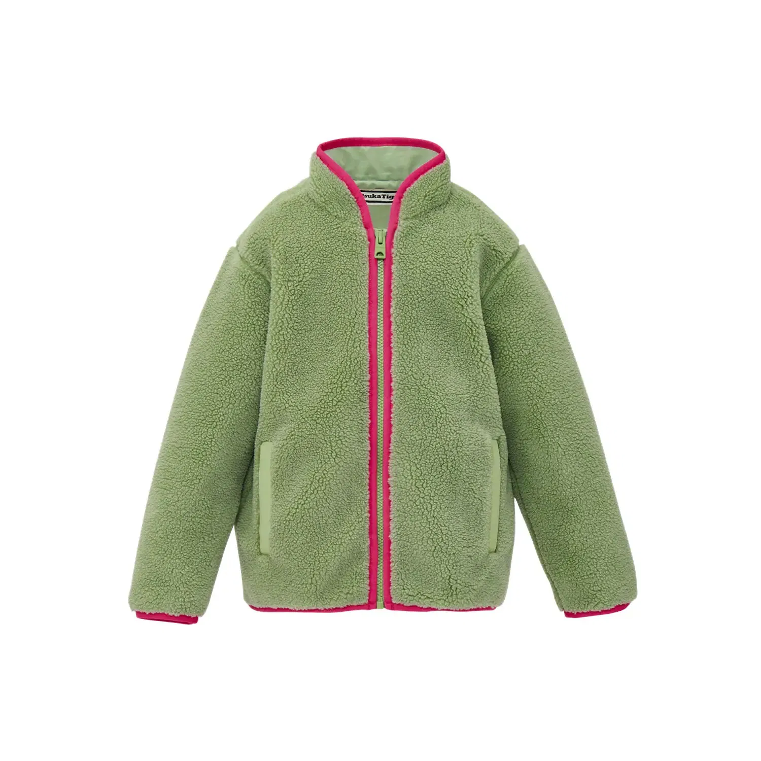 Детское пальто с эффектом вельвета Onitsuka Tiger Gray Green/Pink