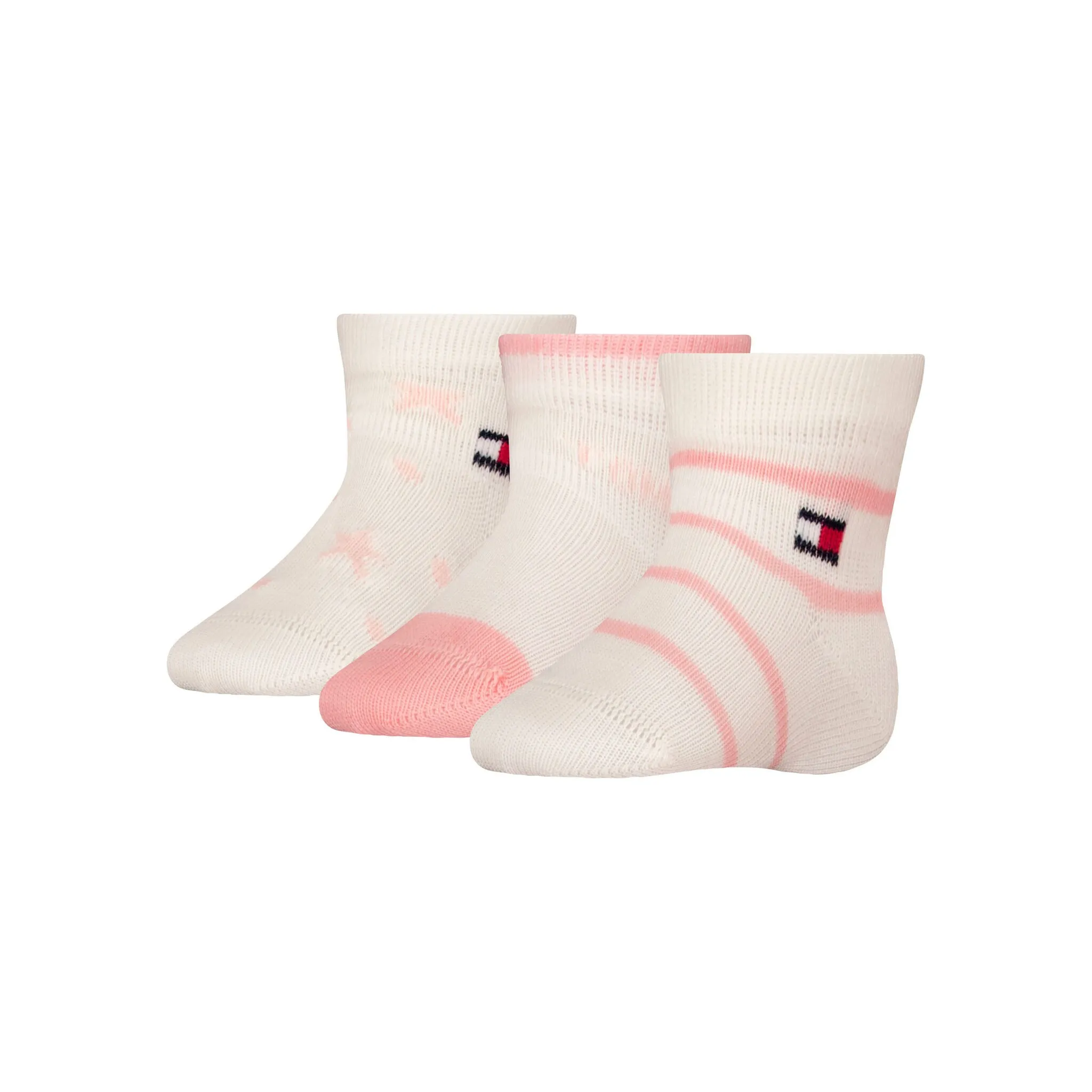 

Носки Tommy Hilfiger «TH BABY SOCK 3P NEWBORN GIFTBOX», (3 шт. в упаковке), с плоским мыском, цвет soft pink