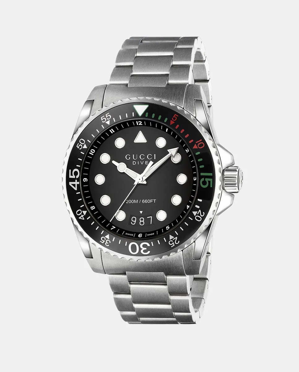 

Gucci Dive YA136208 Мужские стальные часы, серебряный