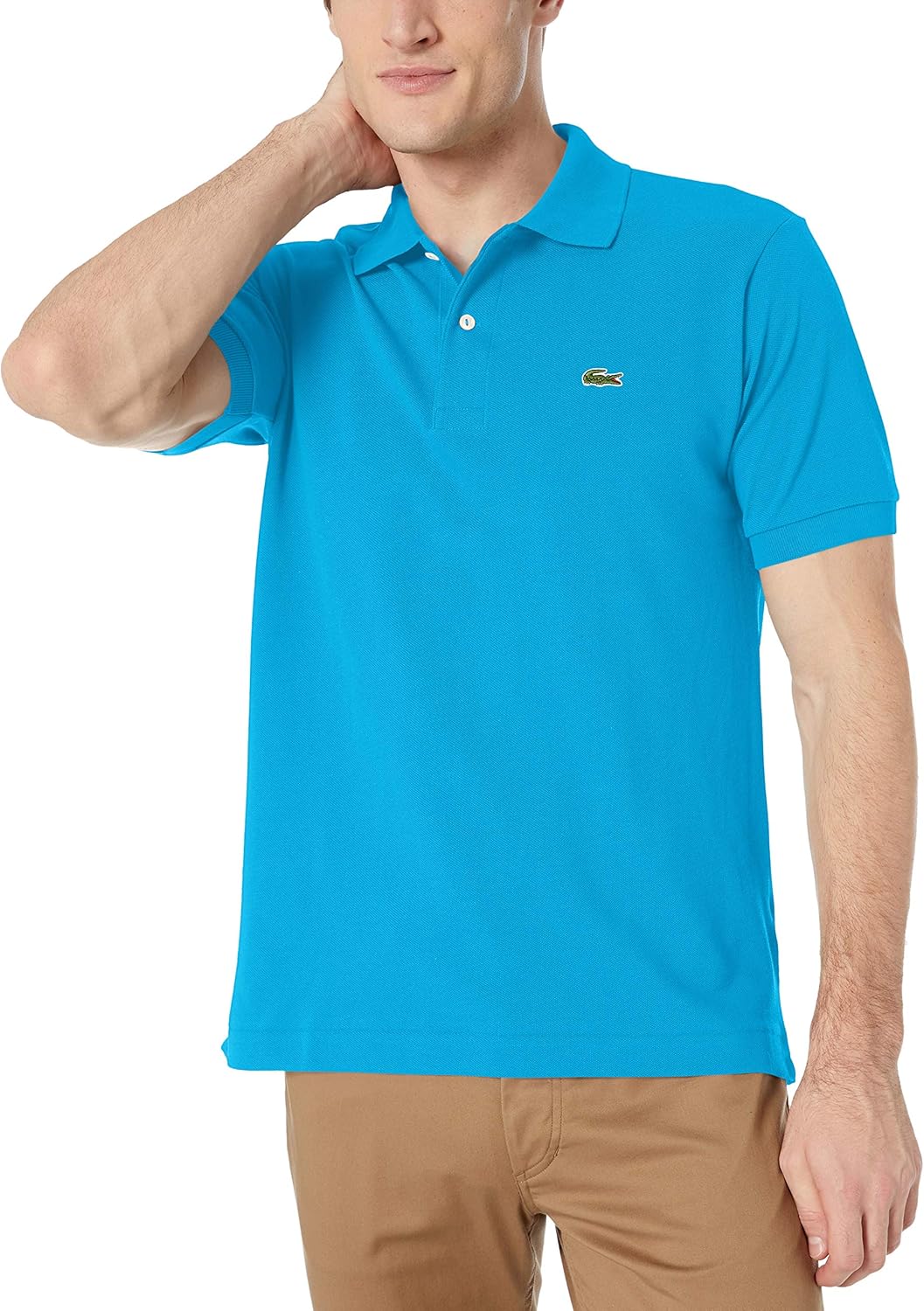 

Lacoste мужская классическая поло с коротким рукавом из пике, Ibiza Blue, Синий, Lacoste мужская классическая поло с коротким рукавом из пике, Ibiza Blue