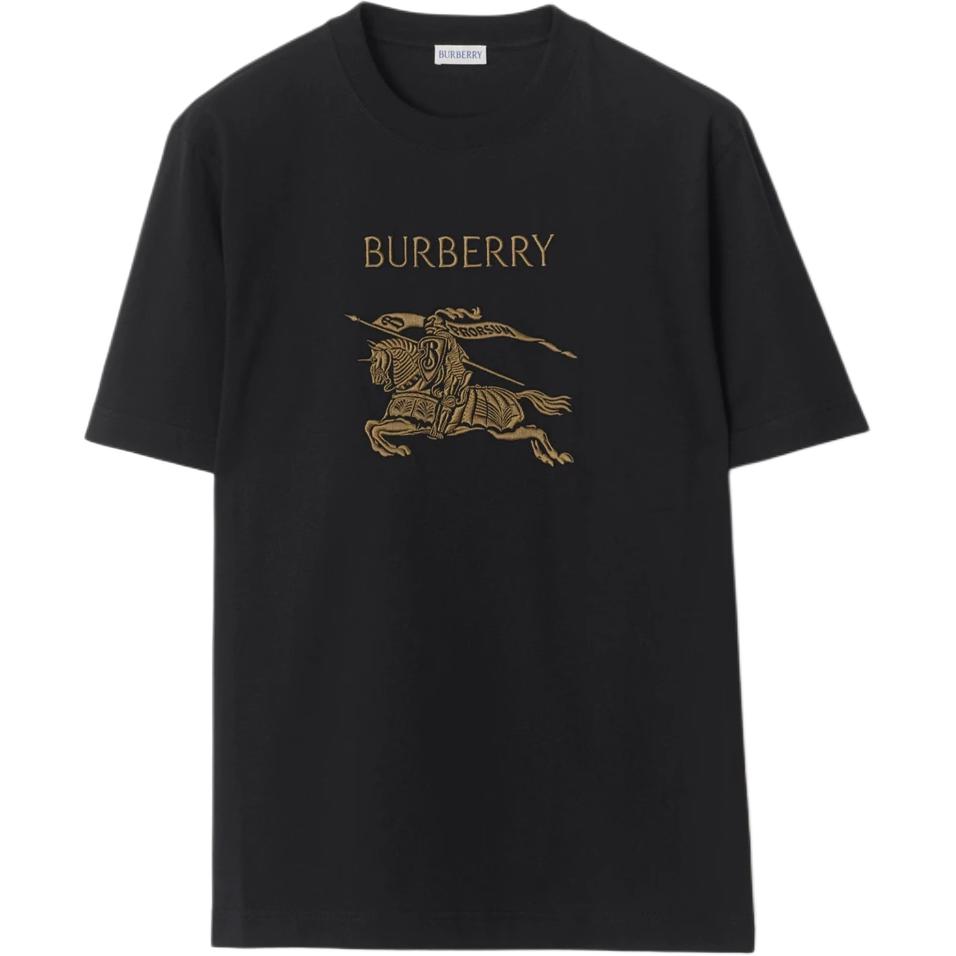 

Футболка с вышитым логотипом Burberry, черный