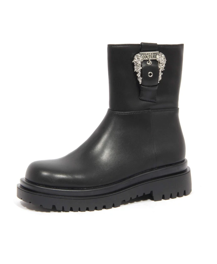 Веганские сапоги с боковой молнией Versace, черный