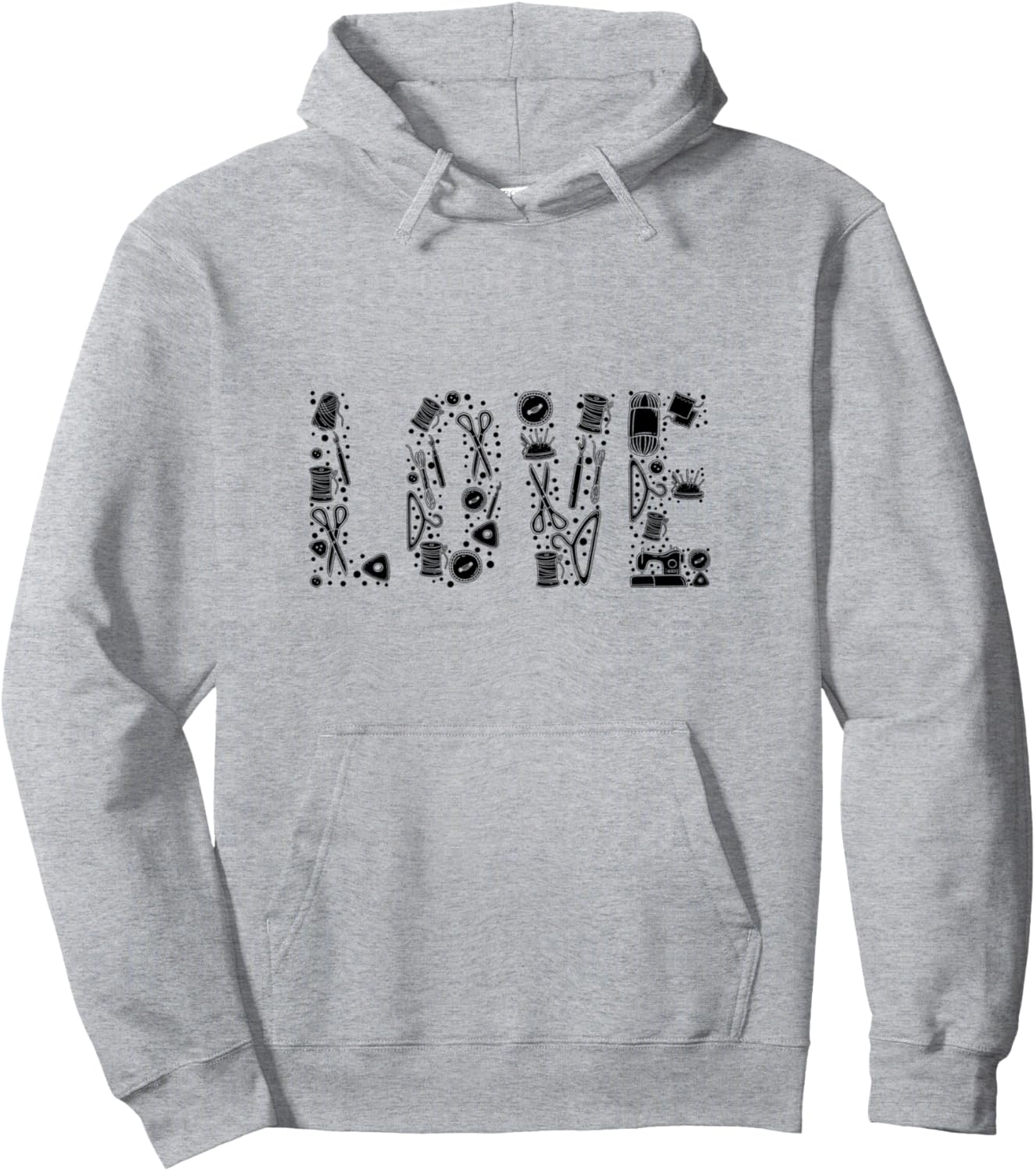 

Худи «Любовь к шитью» Sewing Seamstress Sewing Lover, серый