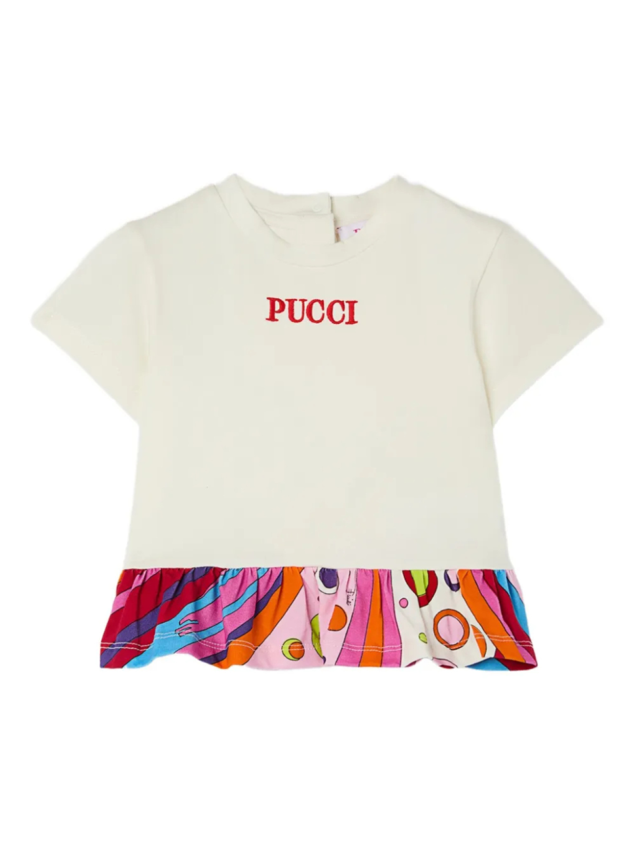 

Футболка с логотипом и оборкой по подолу PUCCI Junior, нейтральный