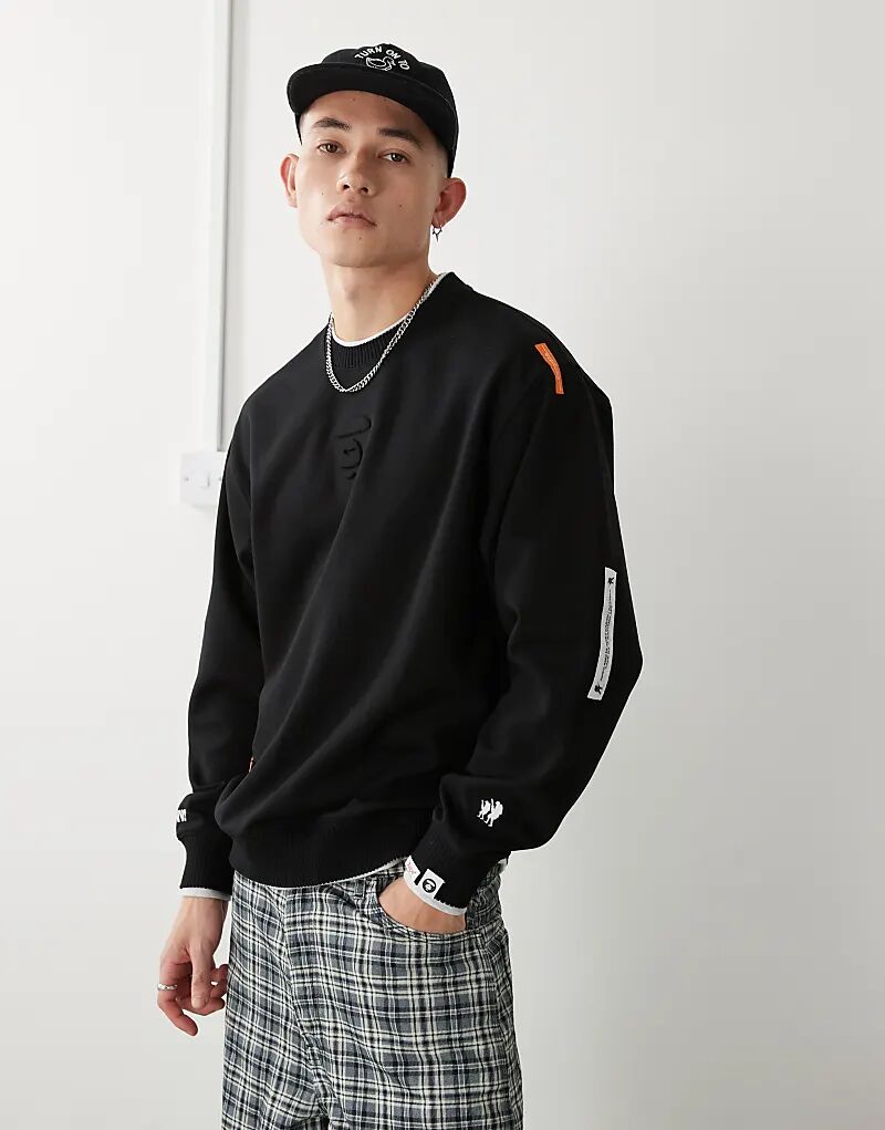 

Толстовка с логотипом Aape By A Bathing Ape черного цвета