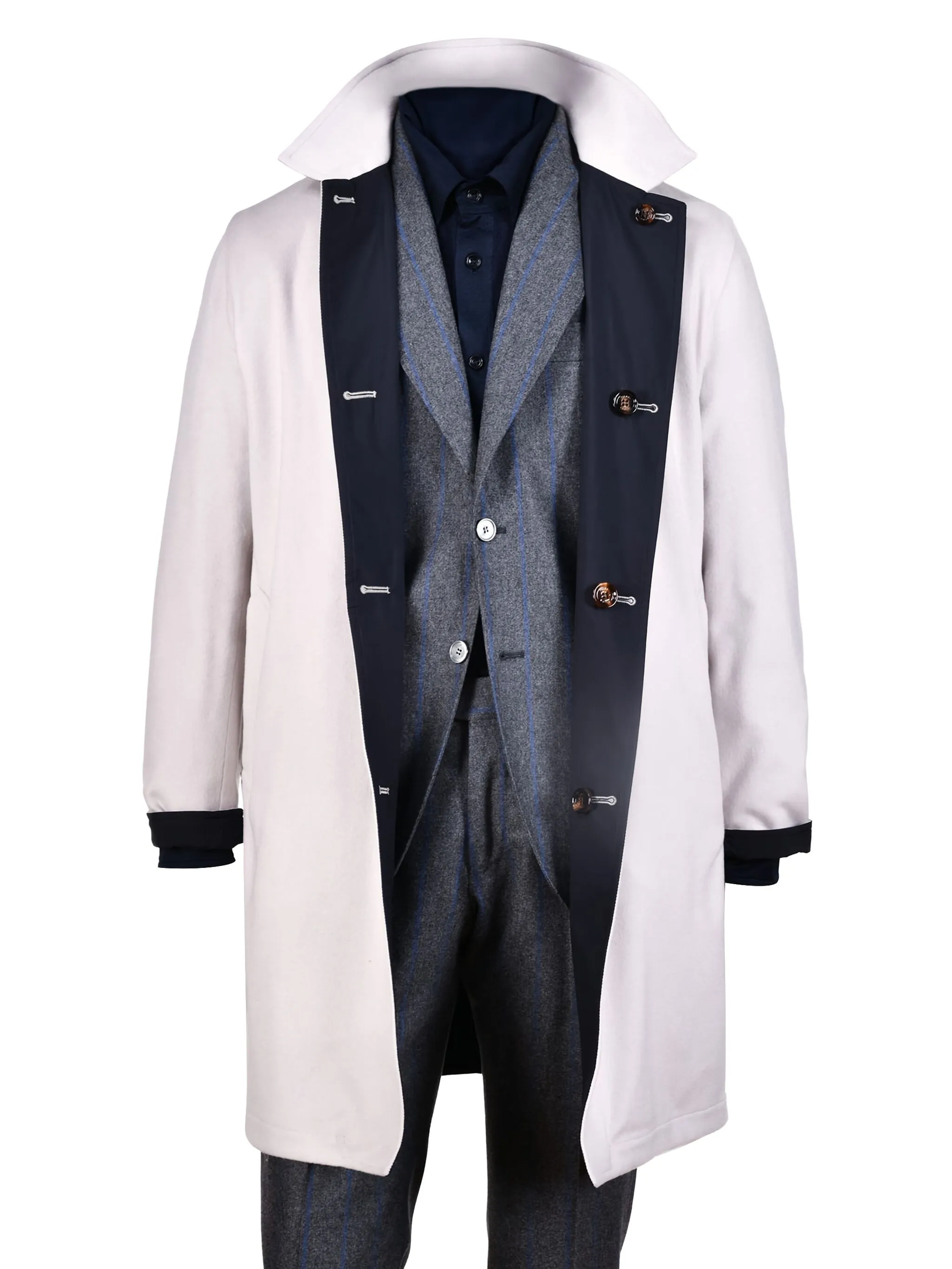 

Плащ с заостренными лацканами Kiton, нейтральный