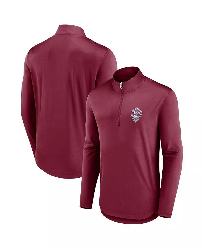 

Мужская бордовая толстовка Colorado Rapids Iconic с застежкой-молнией на четверть длины Fanatics