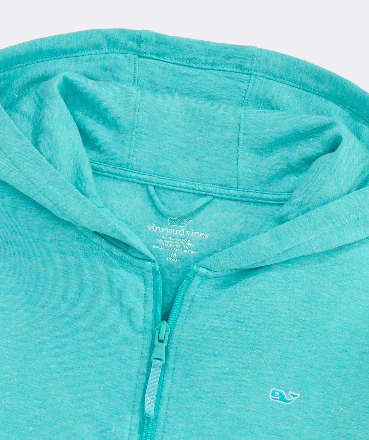 Детская толстовка Shimmer Dreamcloth Full Zip Hoodie, vineyard vines, Turqs Hthr Shimmer — фото 3