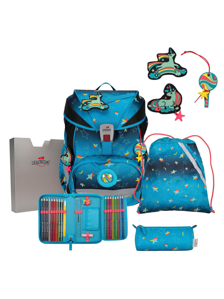 

DerDieDas Набор из 5 предметов школьных рюкзаков ErgoFlex со светодиодной подсветкой, расцветка «Радужная звезда»