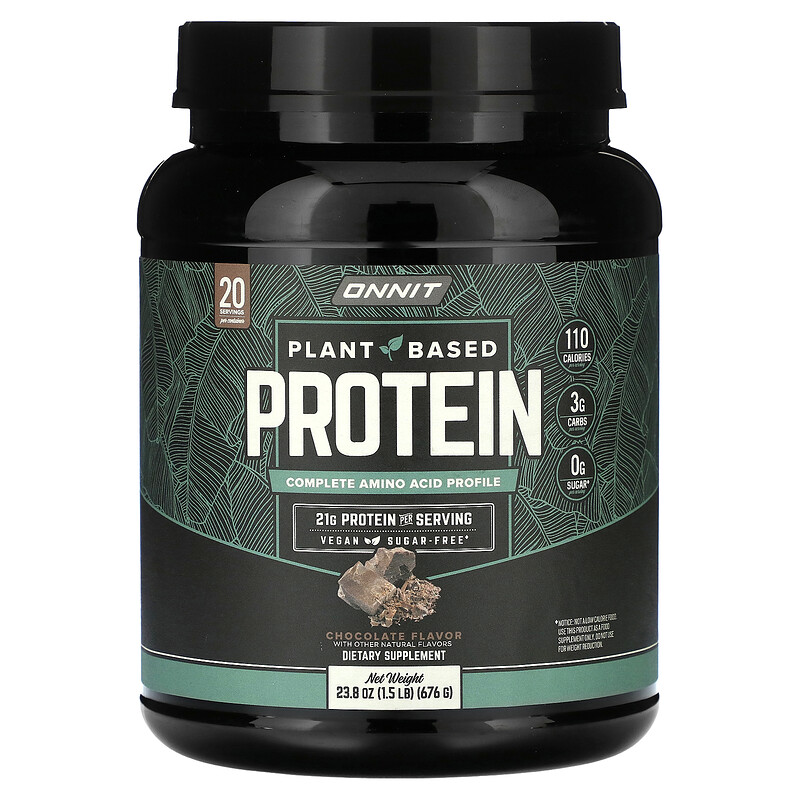 

Onnit, Растительный протеин, шоколад, 676 г (1,5 фунта)