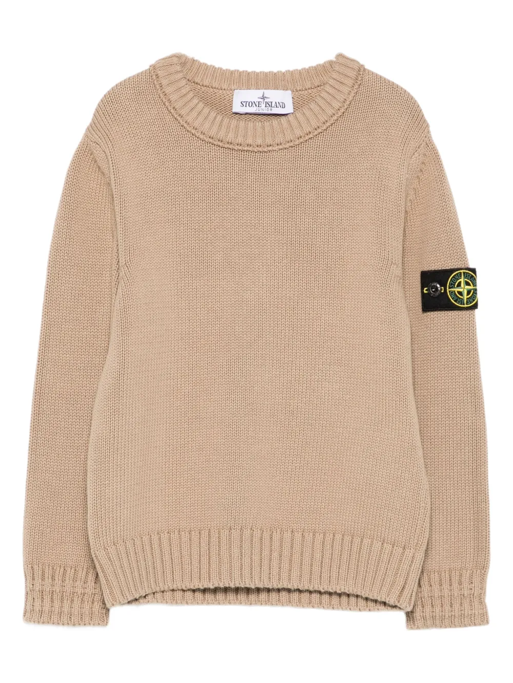 

Свитер с круглым вырезом и нашивкой с логотипом Stone Island Junior, нейтральный