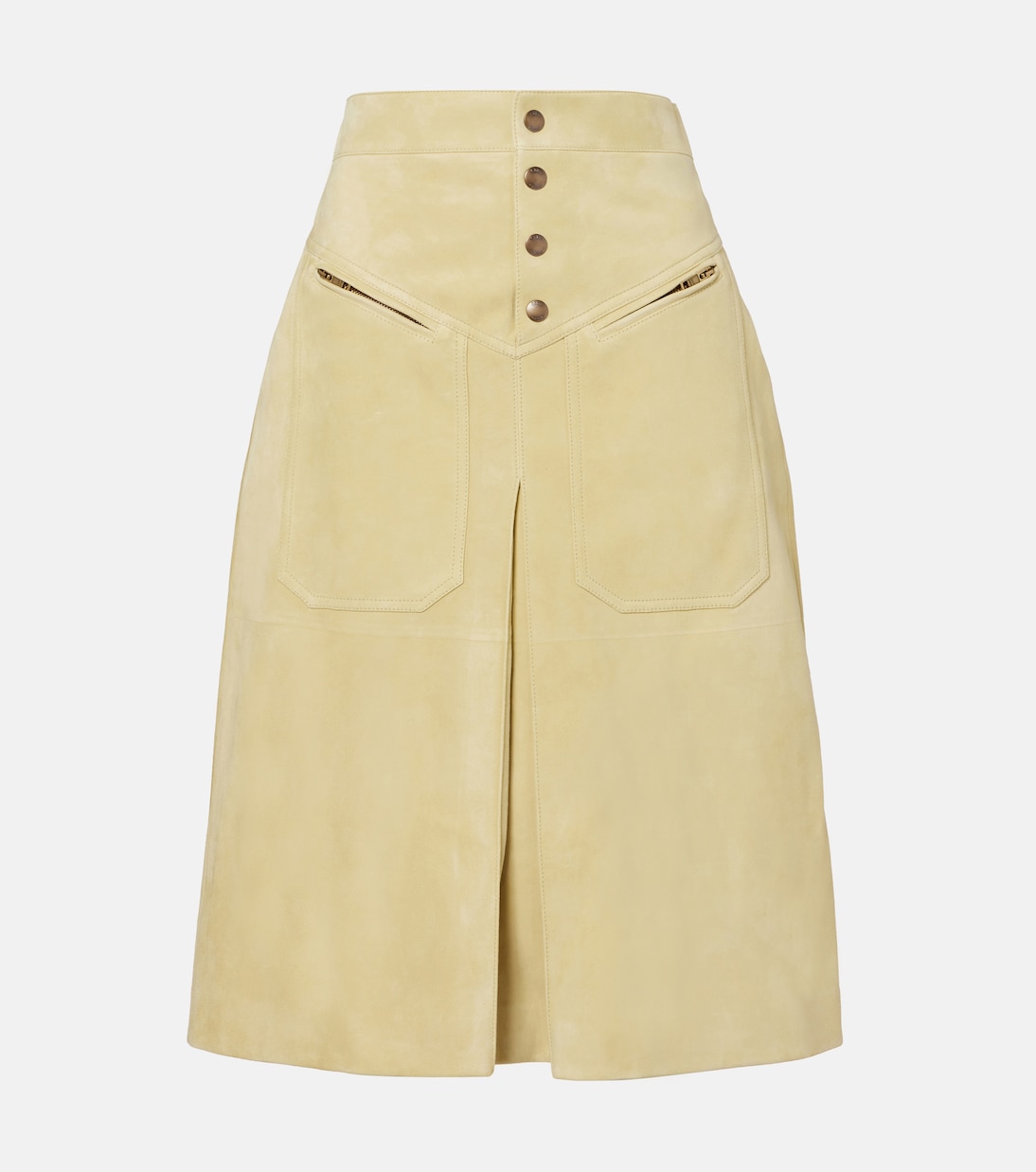 

Юбка миди из замши Chloé, Dusty Wheat