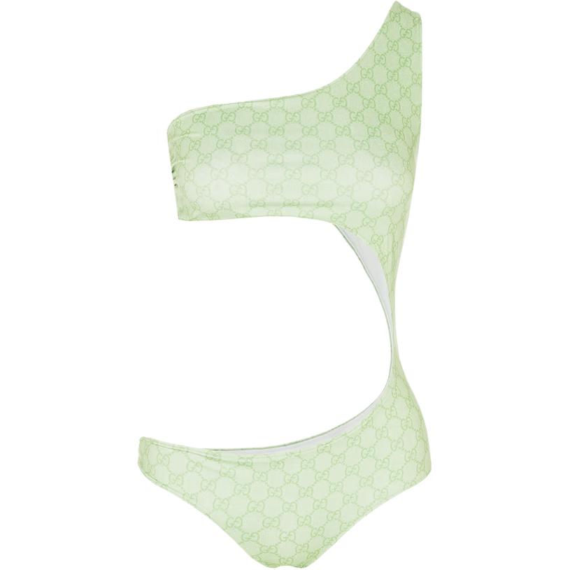 

Растягивающийся купальник из джерси GUCCI, светло-зеленый