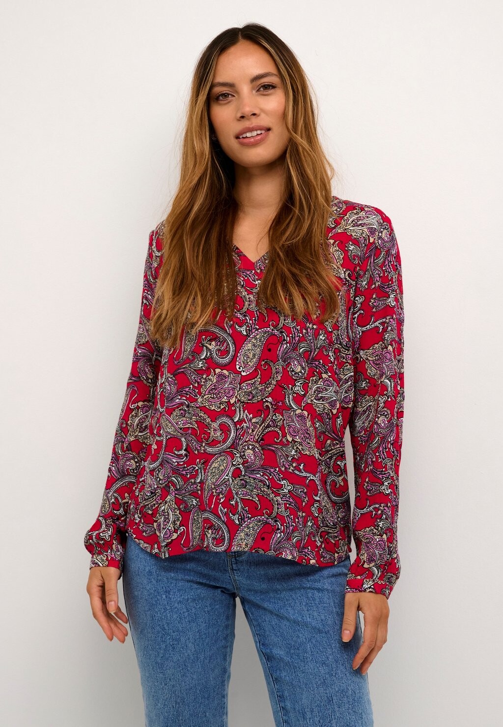 

Блузка AMBER Kaffe, цвет virtual pink paisley print
