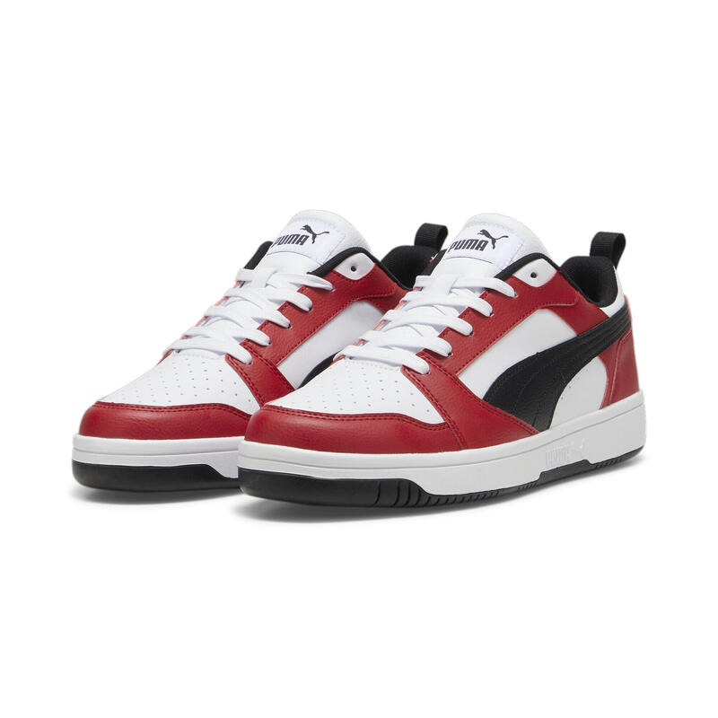 

Кроссовки Rebound V6 Low для взрослых PUMA White Black Club Red, Серый, Кроссовки Rebound V6 Low для взрослых PUMA White Black Club Red