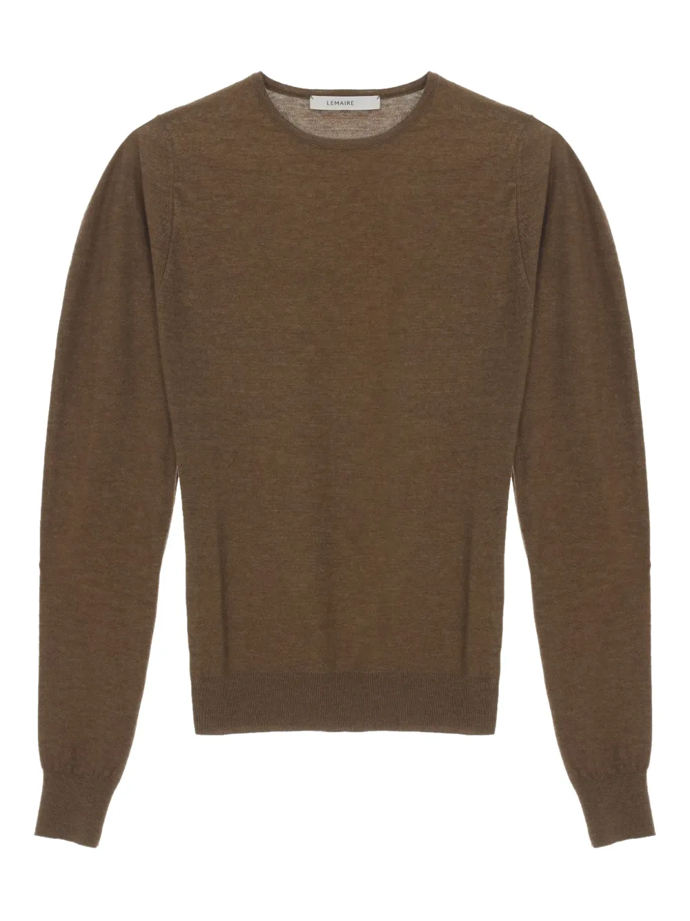 

Шерстяной свитер с круглым вырезом Lemaire, коричневый
