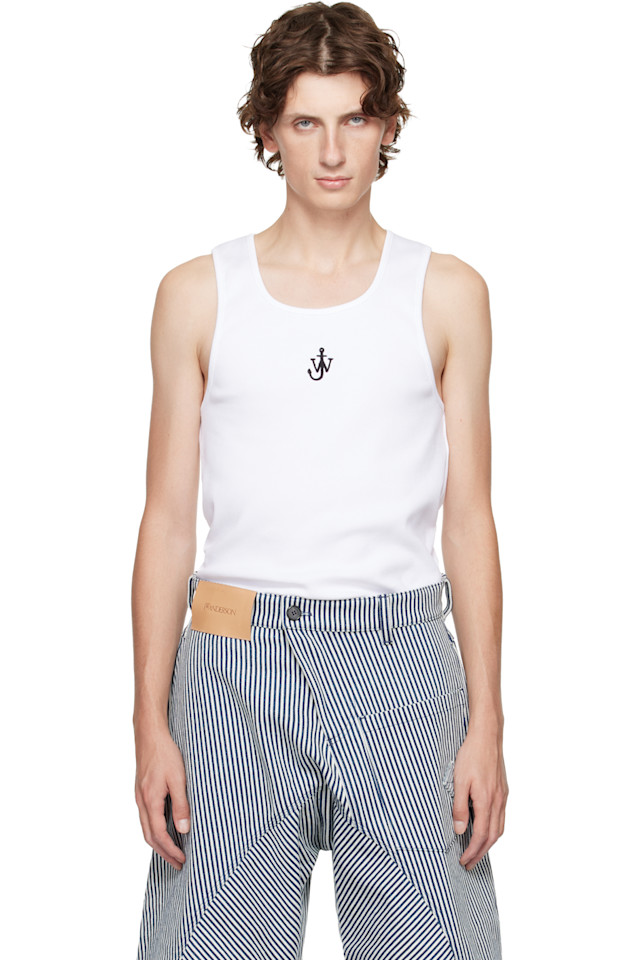 

Майка с вышивкой в виде якоря Jw Anderson, белый