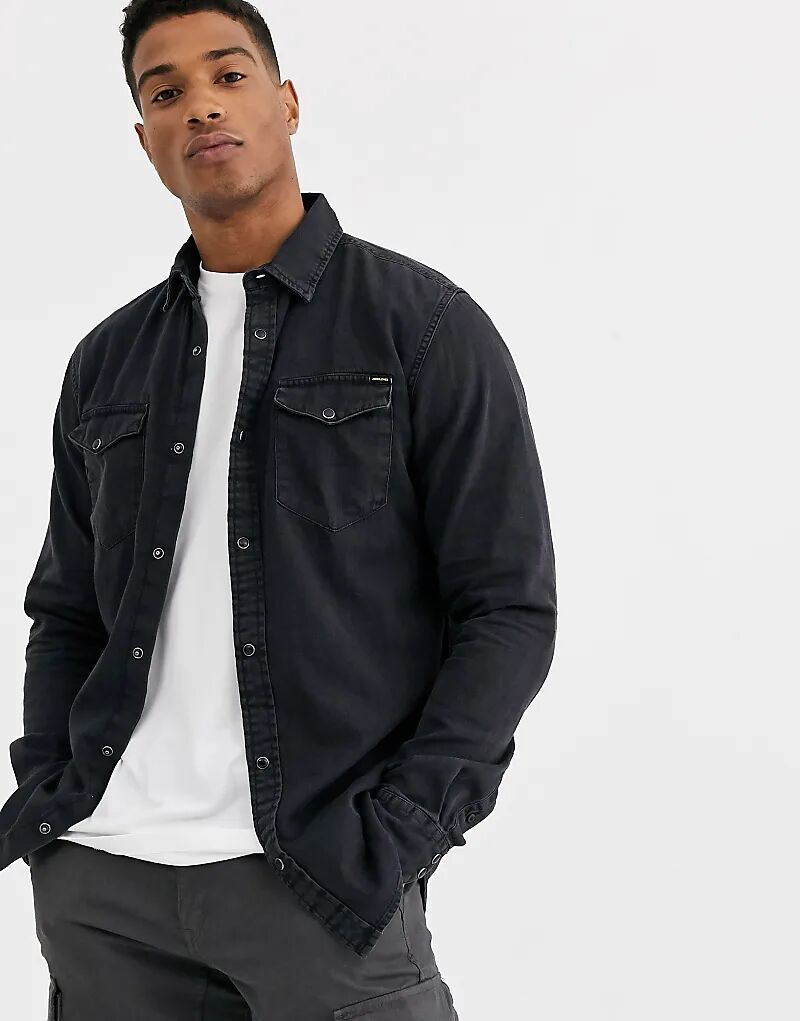 

Джинсовая рубашка Jack & Jones Essentials черного цвета