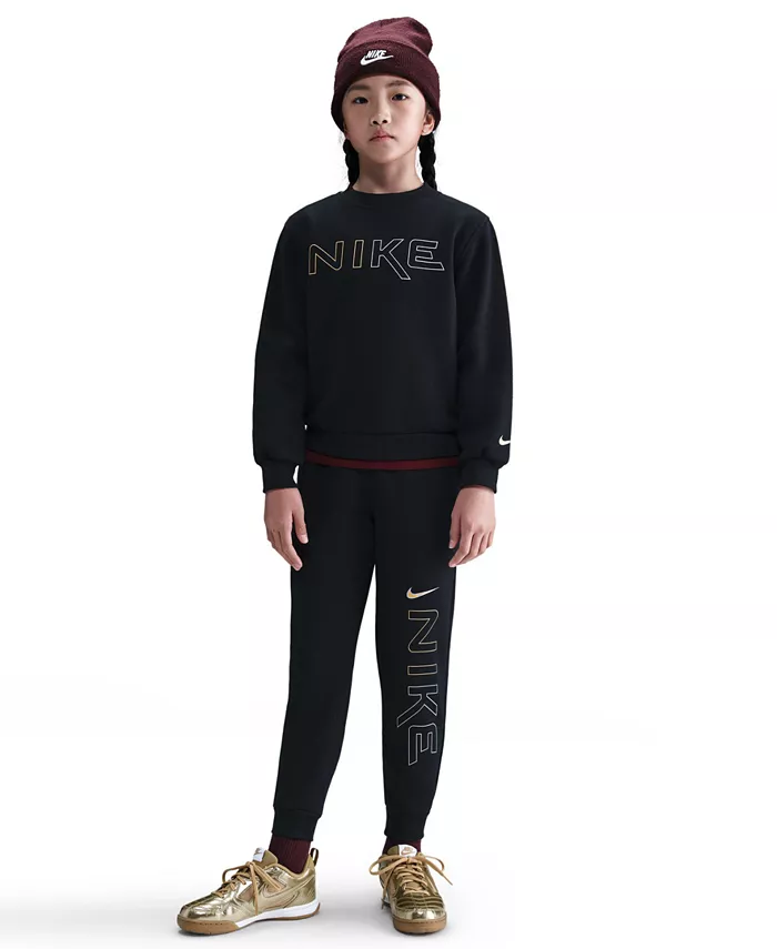 

Большой детский спортивный свитшот Club Crewneck Nike, черный