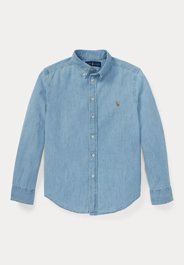Хлопковая рубашка из шамбре 714y Polo Ralph Lauren, Light Blue — фото 3