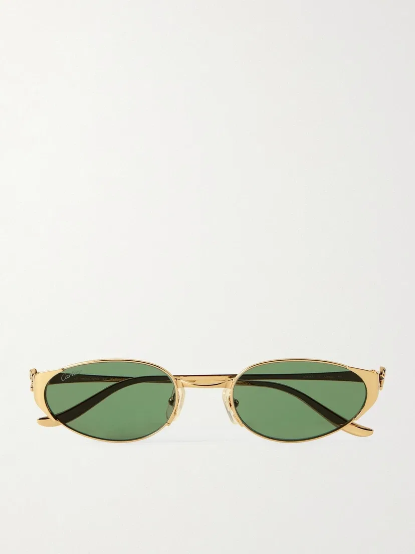 Солнцезащитные очки Panthère de Cartier с золотистой оправой овальной формы Cartier Eyewear, золотой