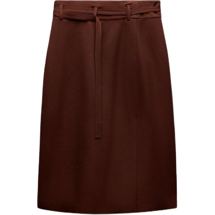 ZW Series Повседневная длинная юбка женская коричневая ZARA — фото 3