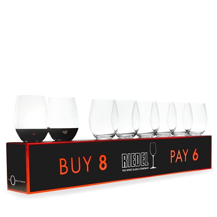 

Riedel O Бокалы для Каберне без ножки, заплатите 6, получите 8, белый