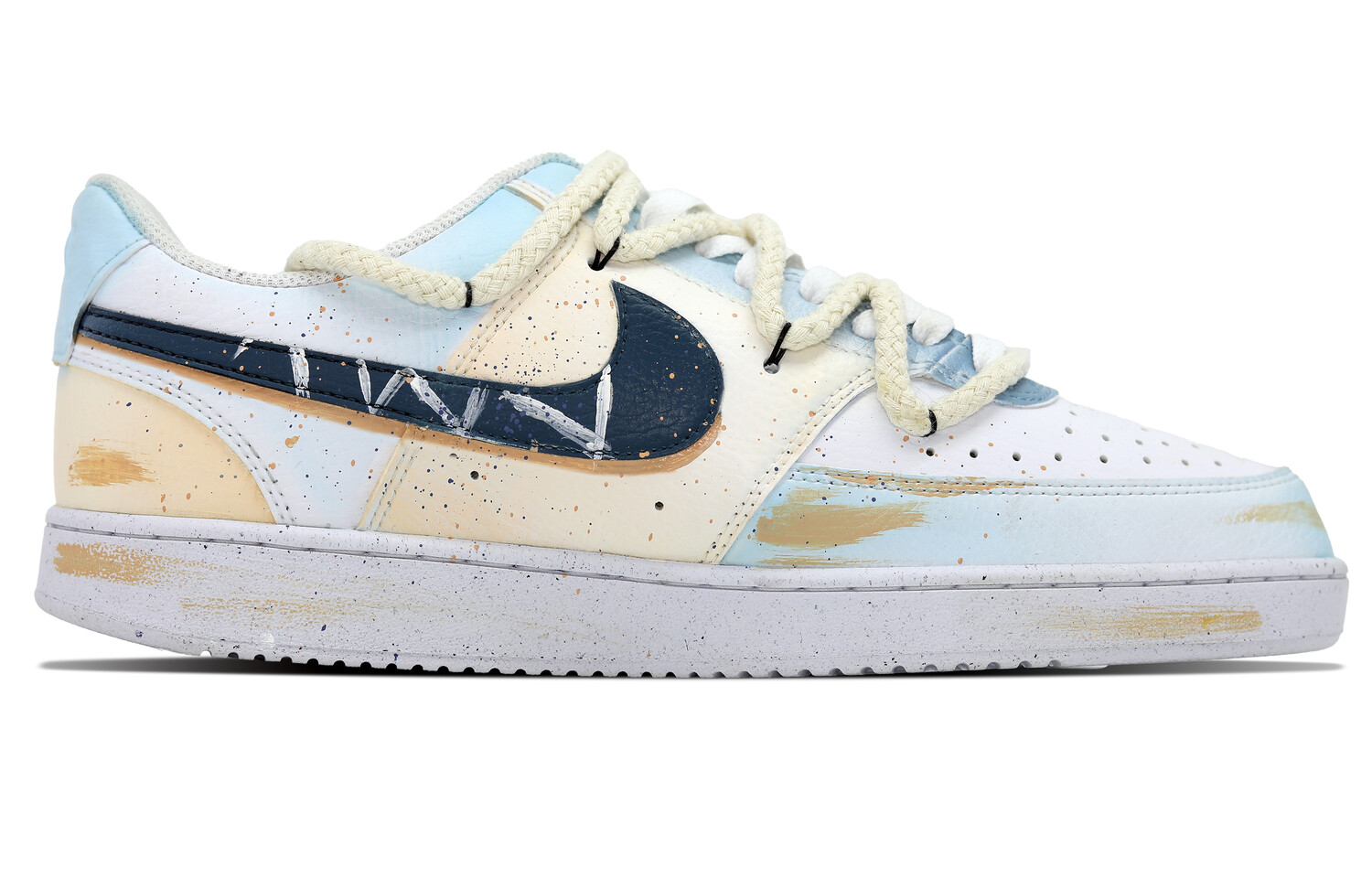 

Кроссовки Nike Court Vision 1 Skateboarding Shoes Men Low-top Blue/Orange/White, голубой, Синий, Кроссовки Nike Court Vision 1 Skateboarding Shoes Men Low-top Blue/Orange/White, голубой