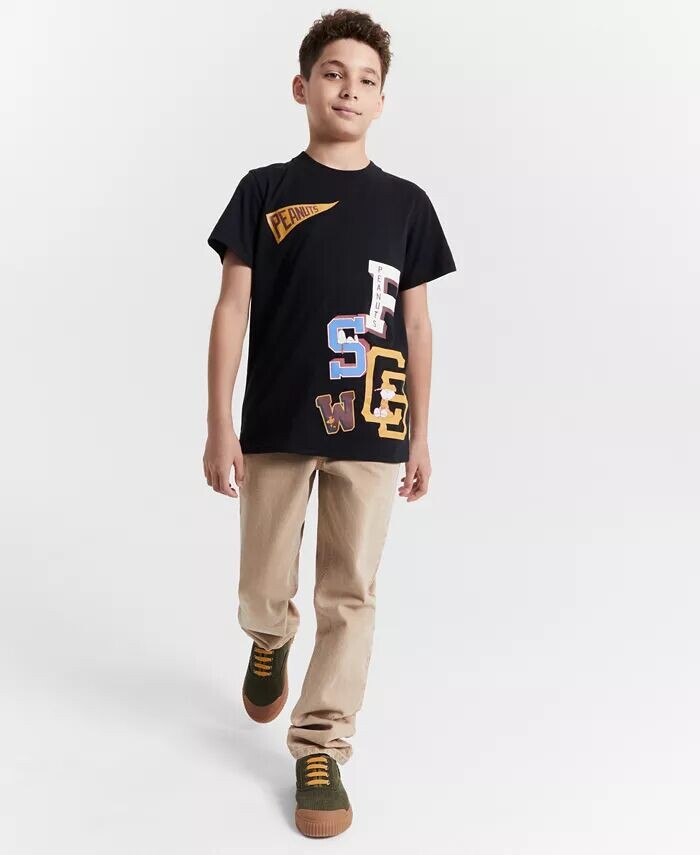 

Футболка с рисунком арахиса Little and Big Boys, зауженные джинсы и обувь из травертина Epic Threads, черный