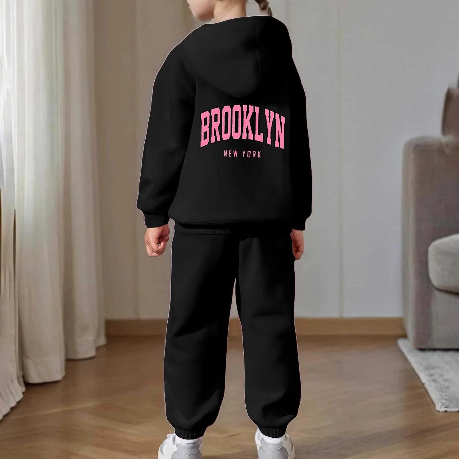 Детский спортивный костюм с принтом Brooklyn, черный — фото 3