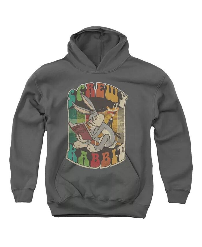 

Толстовка с капюшоном Screwy Rabbit для мальчиков и подростков Looney Tunes, серый