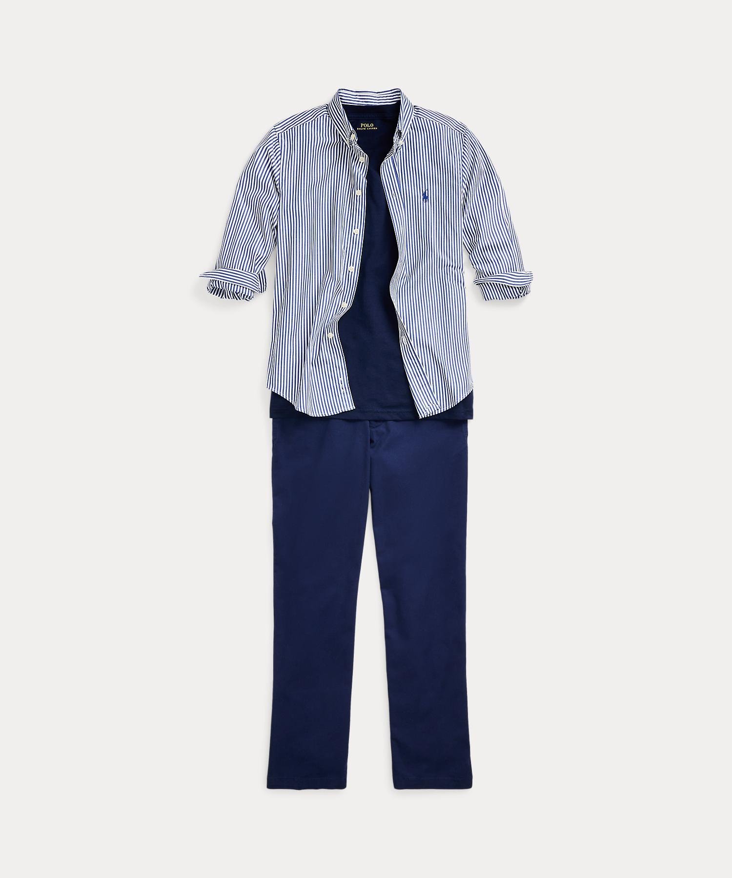 Полосатая рубашка из хлопкового поплина (Для мальчиков 8-20 лет) Polo Ralph Lauren, 410 Navy