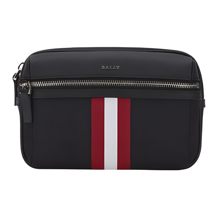 

BALLY Кожаный поясной рюкзак из ткани с коровьей кожей Мужской черный