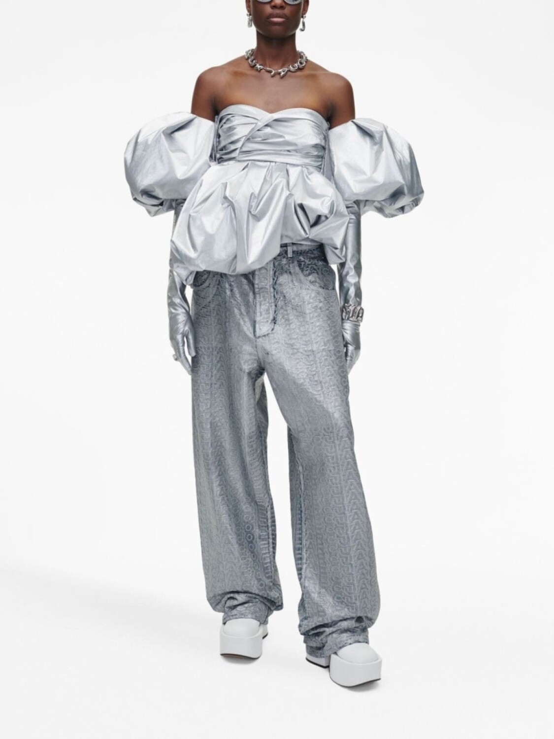 Топ Bubble с эффектом металлик Marc Jacobs, серебристый — фото 2
