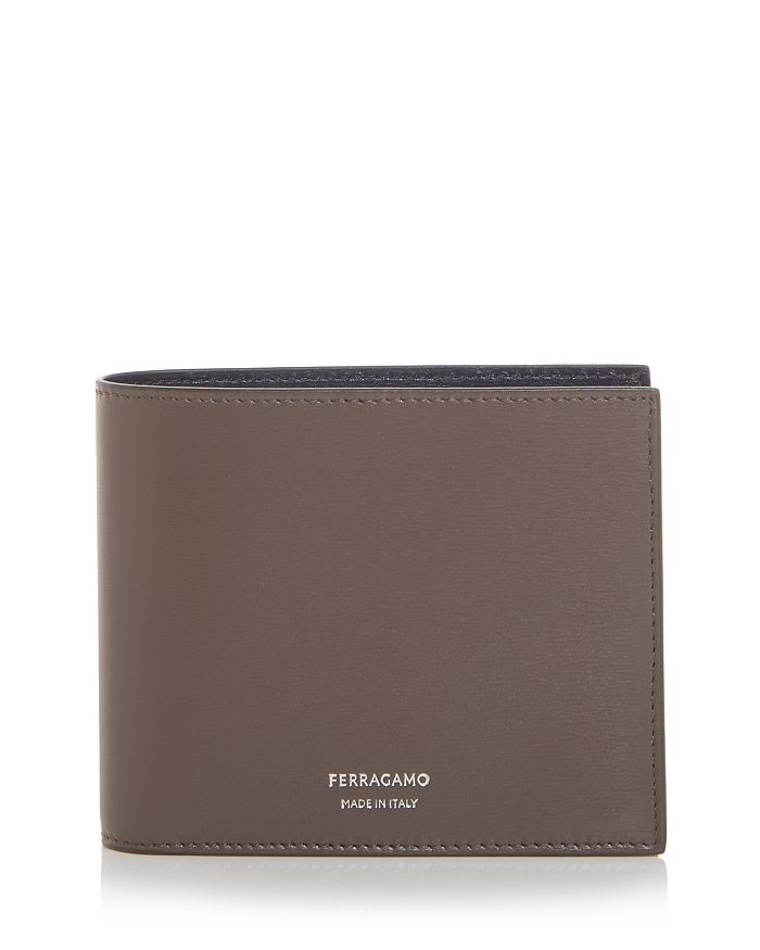 

Кожаный кошелек Bifold FERRAGAMO, серый