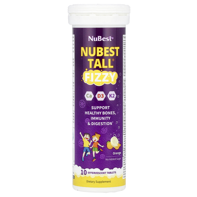 

NuBest, Tall Fizzy, апельсин, 10 шипучих таблеток