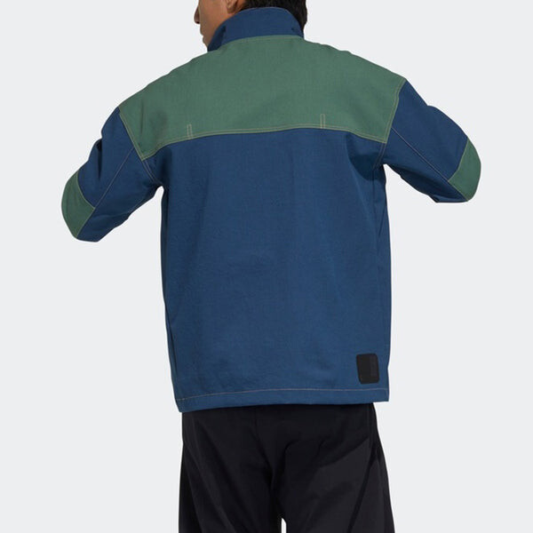 Куртка adidas Wj Anorak Colorblock Casual Sports Stand Collar Half Zipper Jacket Navy Blue, синий — фото 3