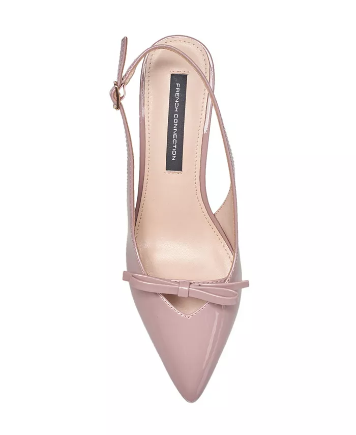 Женские балетки Quinny Slingback на низком каблуке French Connection, фиолетовый — фото 4