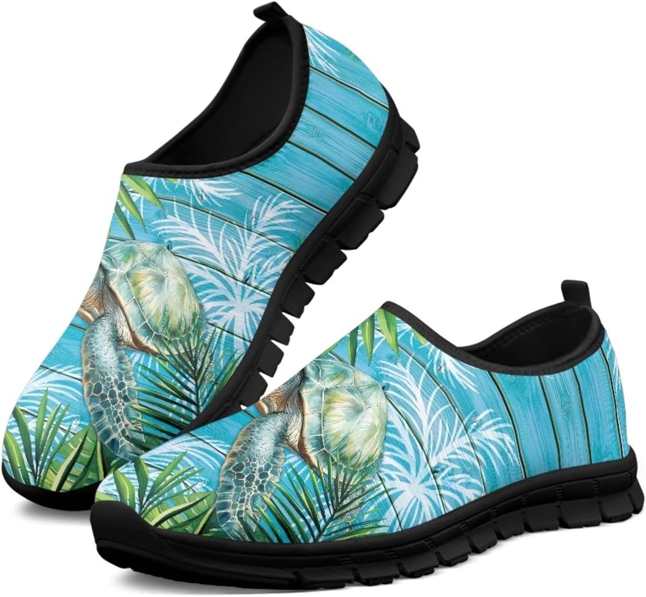 

Мужские кроссовки Howilath с принтом стрекозы и морской черепахи, обувь без шнурков, повседневные лоферы, Tropical Leaf Sea Turtle