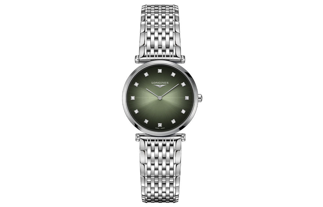 

LONGINES Часы Jialan Collection Quartz Movement Women's Watch 29mm Green Dial Stainless Steel Case Stainless Steel Strap, Green Dial